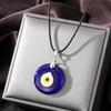 Color Glass Blue Evil Eyes Pendant Necklace Women Men Round Turkish Lucky Eye