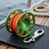 Diving Finger Spool Reel DoubleEnded Snap Hook SMB Line Perforated Aluminum 15M