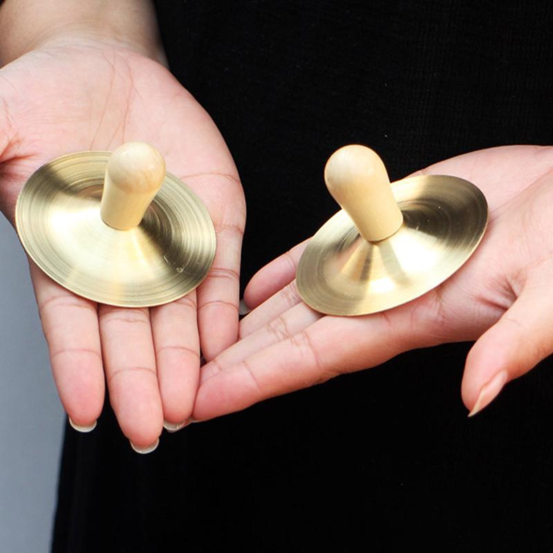 1 Set Hand Percussion Copper Cymbals Children Musical Instrument Education Toys Brass Percussion Mount Cymbals