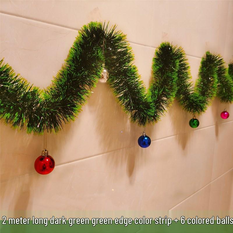 Christmas Ribbon Garland & Ornaments: Rattan, Leaves, Snowflakes & Tinsel for Decoration