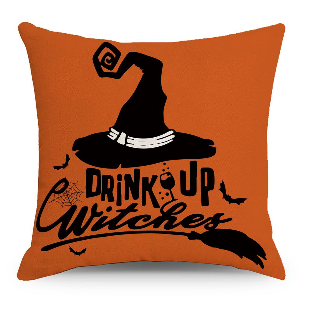 Halloween Cushion Cover 45x45 Pillowcase pumpkin witch car Printed Sofa Cushions Decorative Pillowcover Home Decor Pillow case