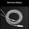 Advanced 4Strand Earphone Cable Silver Plated for Clear Sound with Type C/2pin Plugs for Audiophiles Music Lover