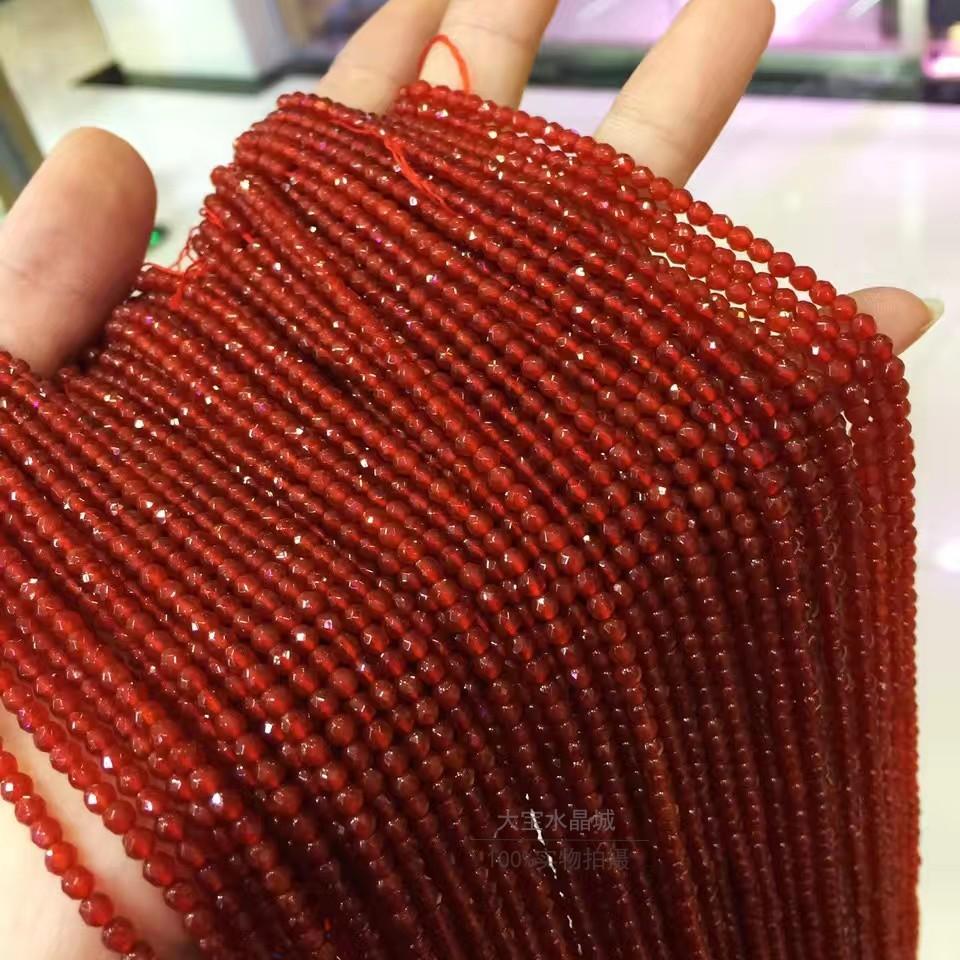 

Hongchu Crystal 2MM 3MM 4MM Faceted Red Agate Loose Beads Semi-Finished Products DIY Beads and accessories 2mm One