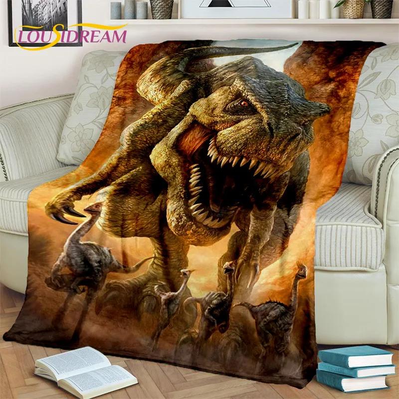 Jurassic Park Dinosaur 3D Cartoon Blanket,Flannel Throw Blanket for Home Bedroom Bed Sofa Picnic Office Hiking Leisure Nap Gift