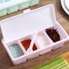 4 Grids Salt Pepper Seasoning Box Transparent Lid Spice Jar Chili Powder Sugar Bowl Condiments Storage Container Kitchen Gadgets