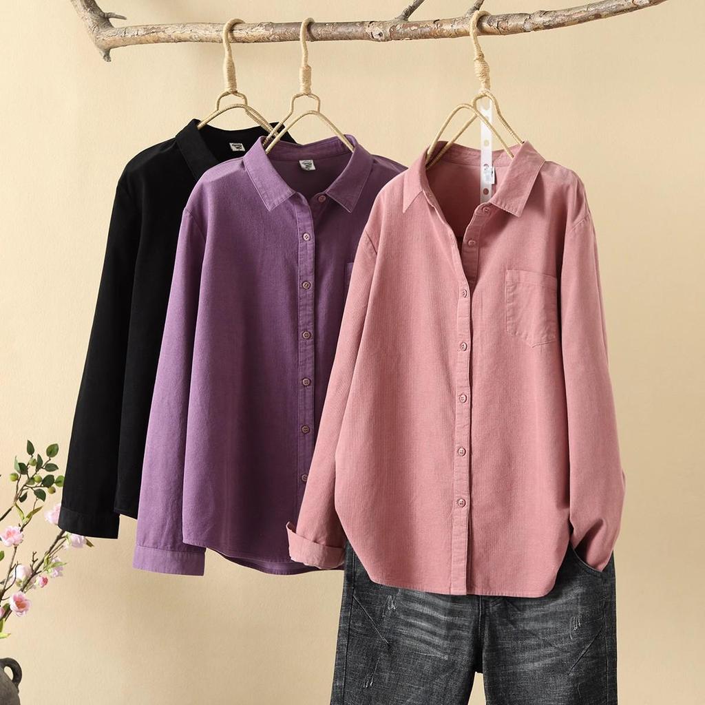 2025 Autumn Korean Style Loose Slimming Versatile Women's Long Sleeve Shirt