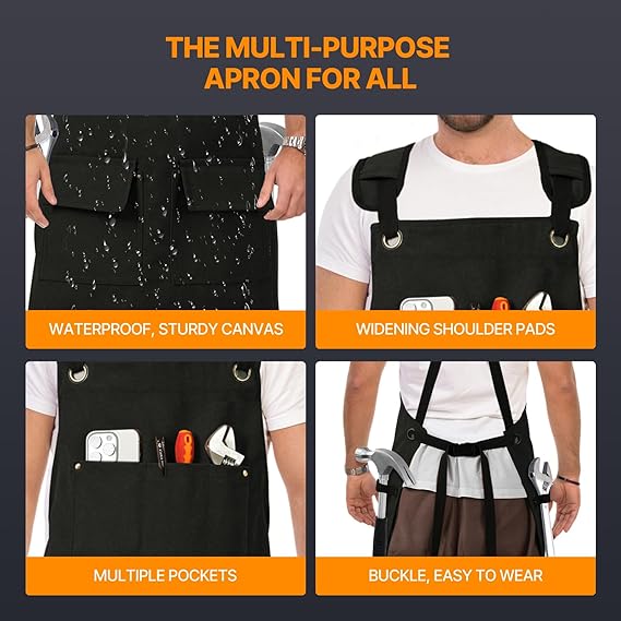 Nice Good Thickened Catering Apron Cotton Canvas Waterproof Cooking Aprons Shop Kitchen Home Gardening Work Clothes For Work