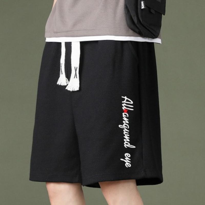 Sommer Herren Shorts High Street Lose Kurze Hosen Kordelzug Baggy Sweatshorts Brief Print Casual Shorts