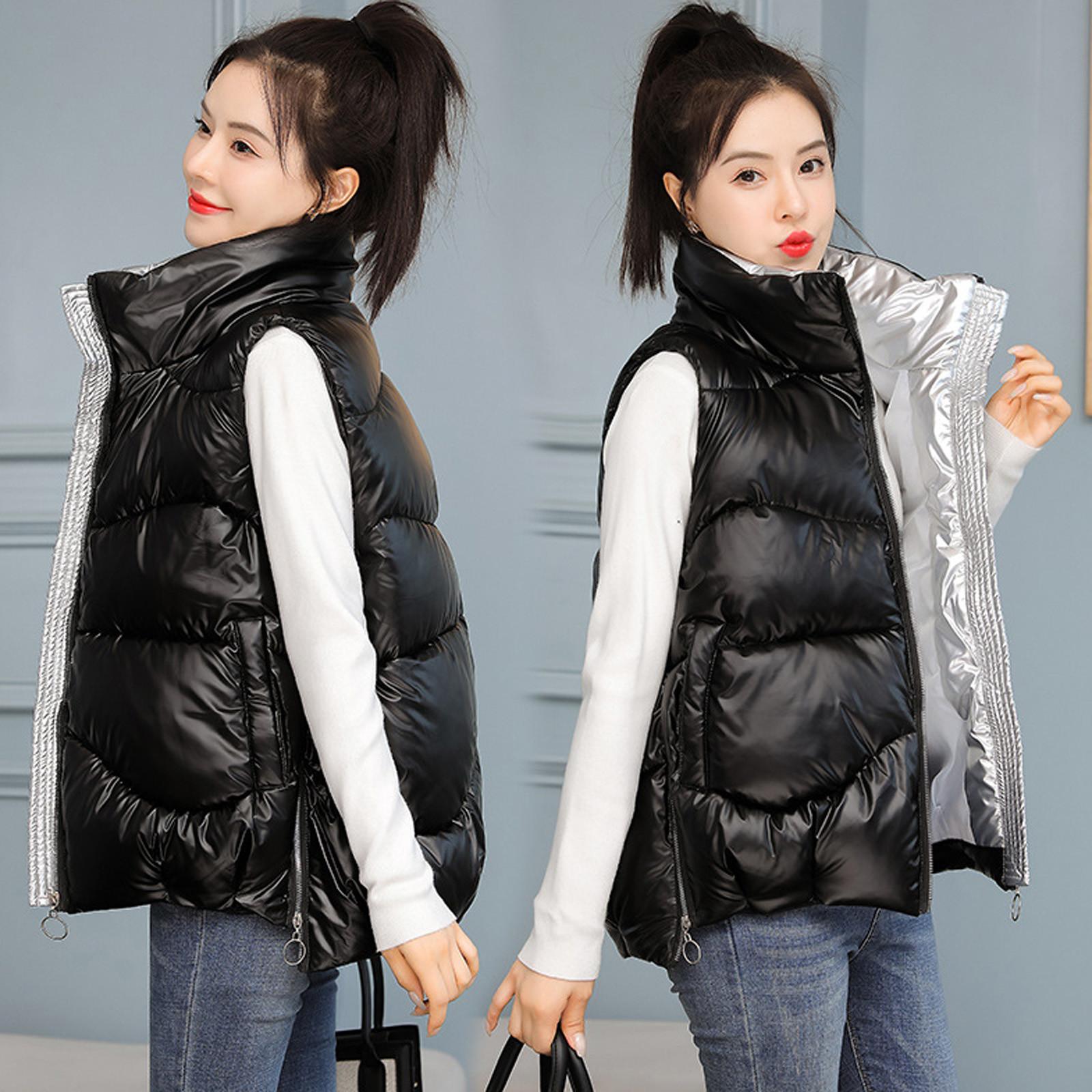 

Женская хлопковая майка с коротким воротником-стойкой, блестящая куртка на зажиме в форме лошади XL чёрный