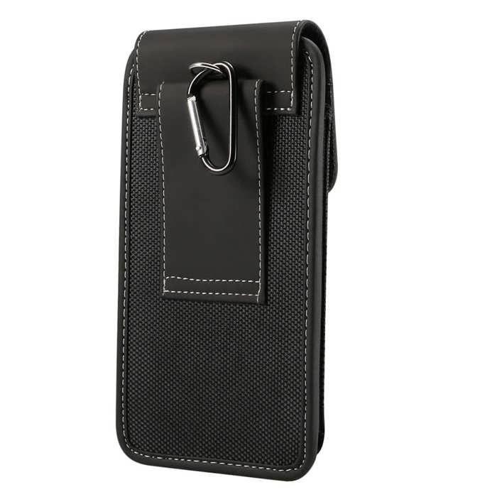 Pour Nothing Phone (3a) Pro (2025) Housse Ceinture Verticale Cuir et Nylon - Noir