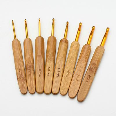 Head Carbonized Needle Round Needle Hand Knitting Bamboo Handle Crochet Bamboo Crochet Needle Crochet Wool Tool Sweater Crochet DIY