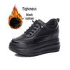 2026 Women's Wedge Platform Thick Sole Casual Shoes - Height-Boosting, All-Season White Flats with Extra Velvet