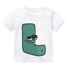 New Alphabet Lore T Shirt Print Cartoon Casual Summer Children Short-sleeved Anime T-shirt Kids Clothes Boy Game Series T Shirt