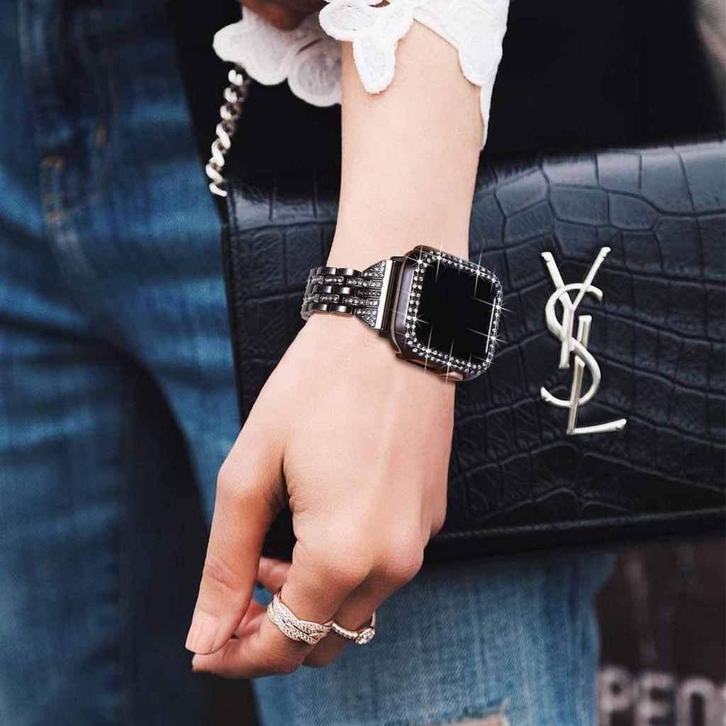 Diamond Cover For Apple Watch Case Series 10 9 8 7 6 5 SE Ultra 49mm 42mm 46mm 44mm 45mm 40 41mm Protector PC Bumper Protective