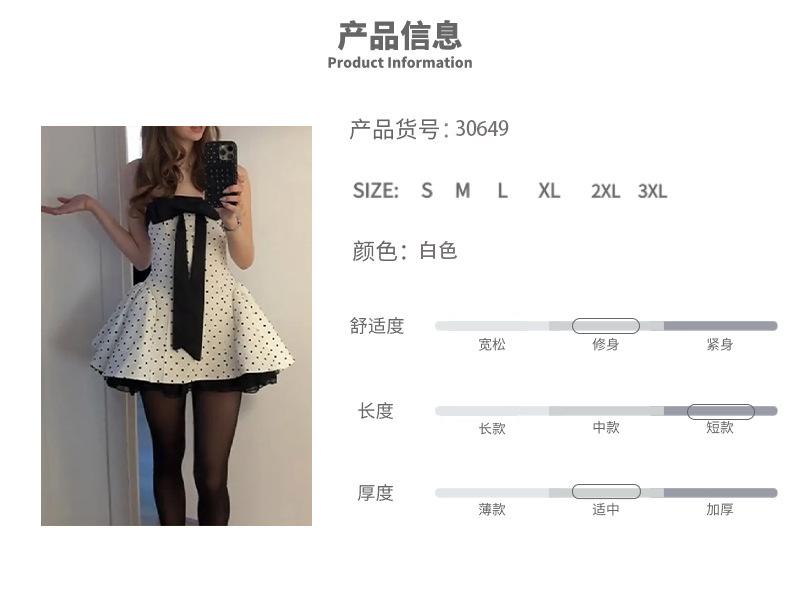 2026 spring new women's clothing, cross-border foreign trade in Europe and the United States, fashionable and elegant polka dot printing waist puffy 