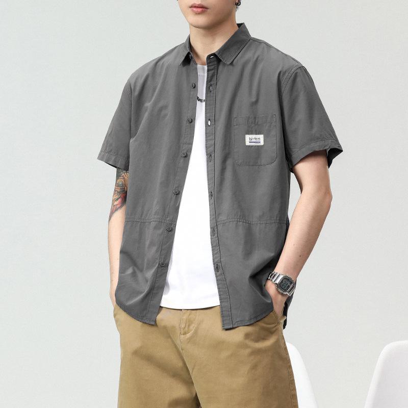 Men's Summer Casual Short-Sleeve Loose-Fit Shirt: Trendy, All-Match, Fresh Workwear
