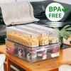 Practical Transparent Fridge Organizer Box Sealed with Lids Food Storage Containers Plastic Fridge Drawer Organizer Travel