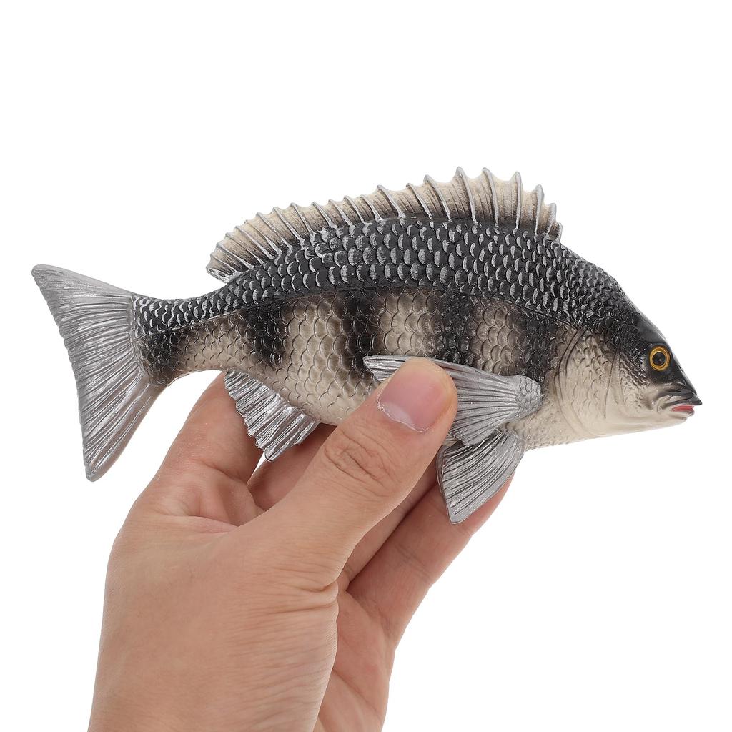EXCEART Sea Bream Figure, Fish Model, Decorative Black Figurine, Simulation Toy