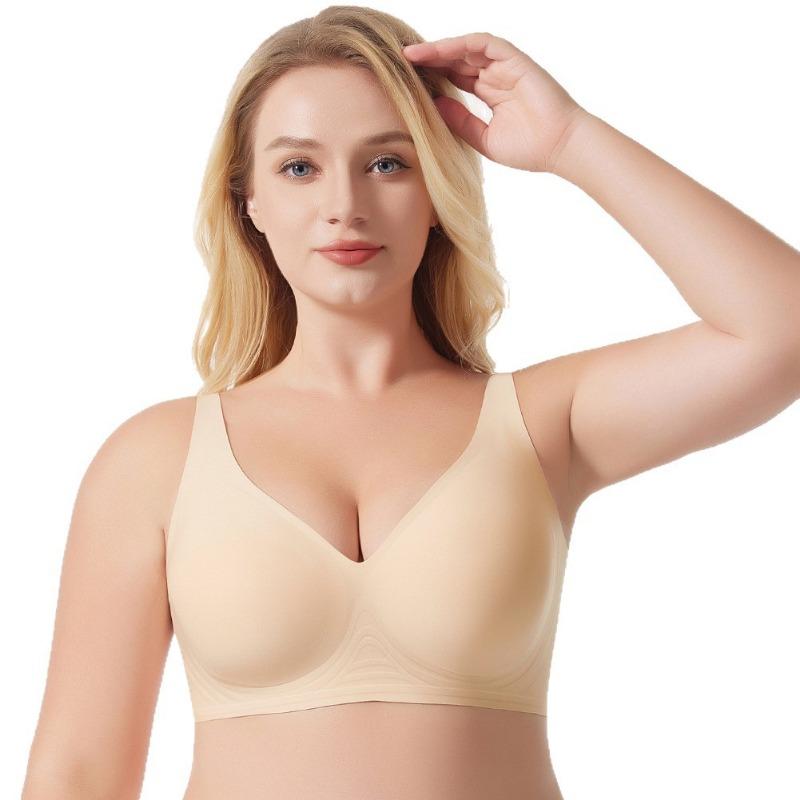 Plus Size Seamless Bra Jelly Support Push Up Comfortable Breathable No Underwire