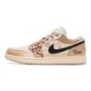 Jordan Air Jordan 1 Abrasion Resistant Abrasion Resistant Low top Vintage Basketball Shoes Women's Beige Brown HQ3440-101(TeamThree-)