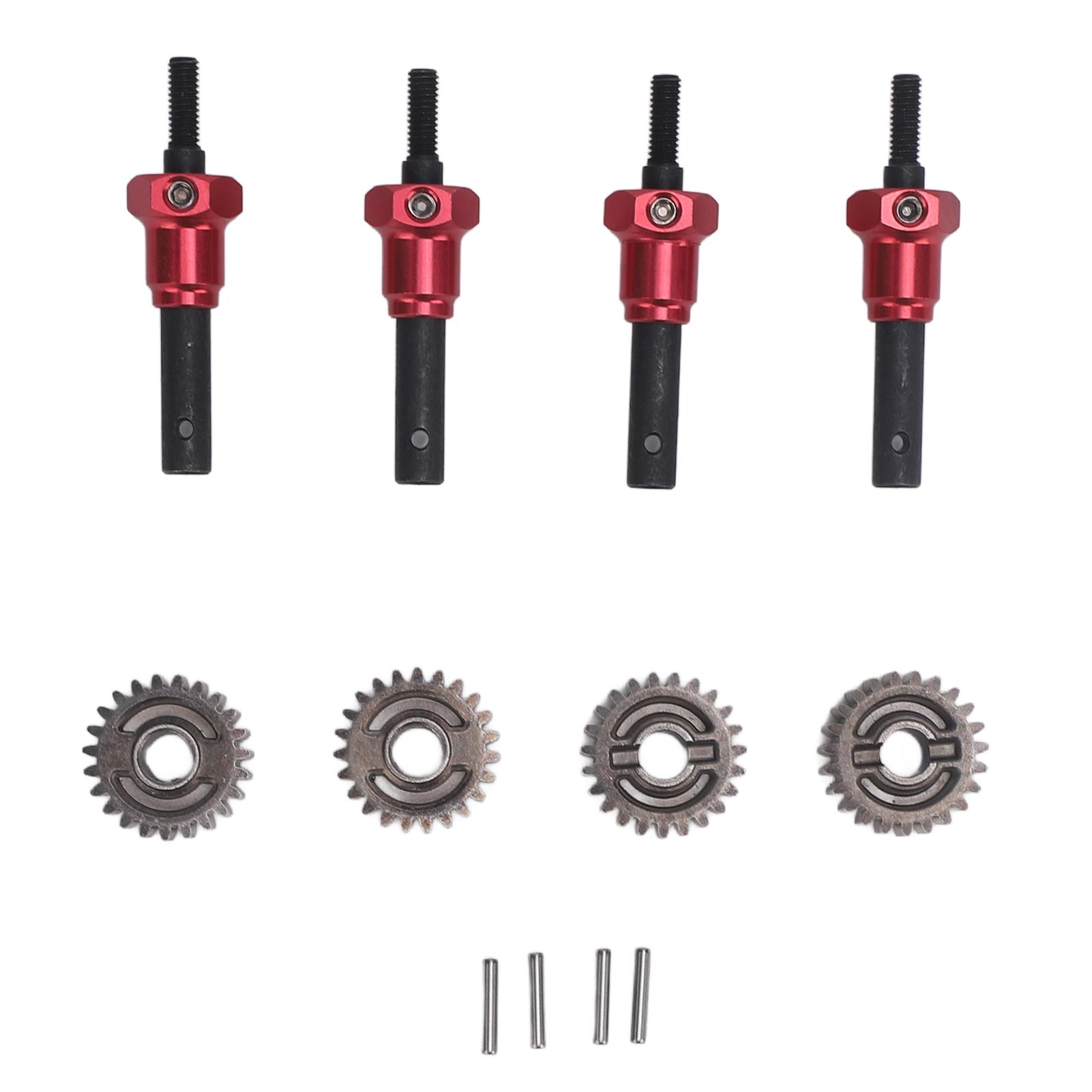 

4pcs RC Portal Stub Axle Professional Reinforced Steel RC Car Drive Shaft with Combiner for 110 RC