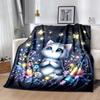 1pc Kitten Printing Lightweight Flannel Blanket, Comfortable and Warm Blanket, for Camping Sofa Bed and Couch Office, Gift