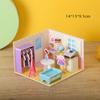 Cardboard Puzzle 3D House Room Shops Model Puzzle Toys Kids Handmade DIY Assembling Toys