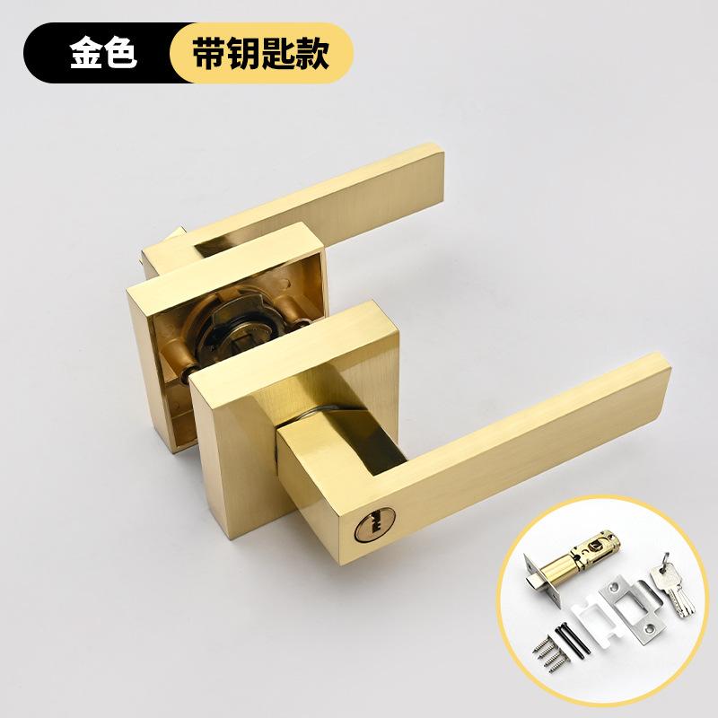 Indoor Bedroom Three Bar Handle Lock, Room Door Lock Handle, Household Universal Lock