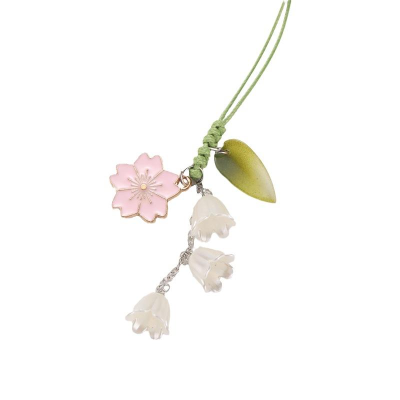Tulpenblumen Handystraps Anhänger Niedlich Für iPhone Kurzes Lanyard Handschlaufe Niedlicher Schlüsselanhänger Handy-Riemen Mode-Anhänger