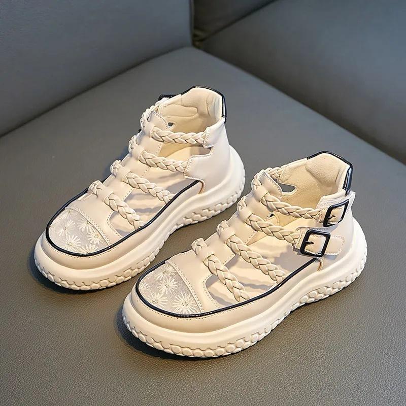 Girls sandals summer 2025 new popular children girls sports princess foreign style Internet celebrity Roman shoes big children