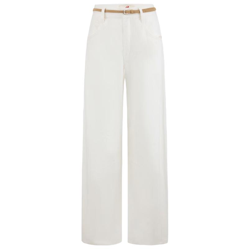 Edition Gao Yuanyuan White Cotton Linen Denim Jeans