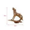 Brass Wolf Statue Animal Figurines Copper Gift Home Decoration Art Craft Realistic Metal