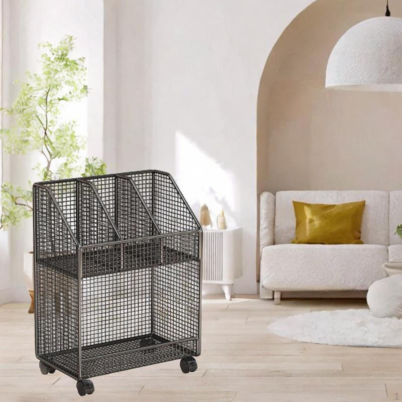 

Органайзер для книг Передвижная книжная полка Поворотные ролики Износостойкая Гостиная Экономия места Железные журналы Two Layer