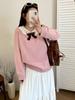 Plus Size Women's Winter Doll Collar Sweater - Age-Reducing Casual Knitwear, 2025