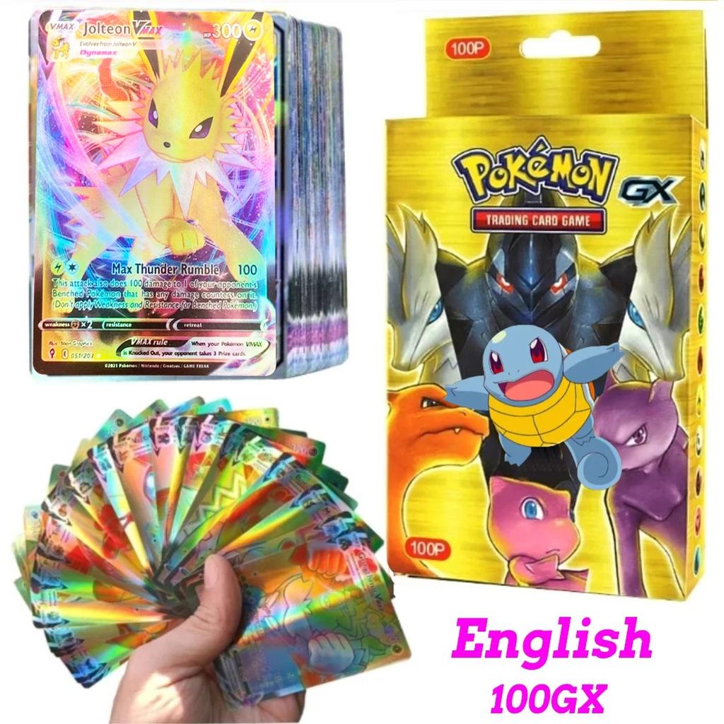 60-100Pcs New English French Spanish Pokemon Cards GX MEGA EX TAG TEAM Vstar Game Battle Card Hot Sale Collection Card Kids Children Gift Present