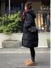Women's Mid-Length Hooded White Duck Down Jacket - 2024 Winter Collection, Plus Size Available