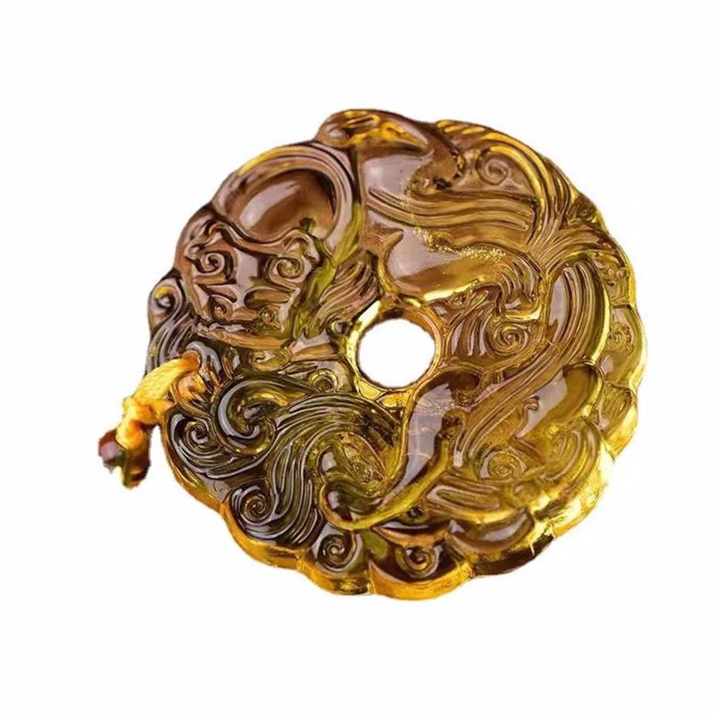 Green Jade Hand-Carved Dragon Hollow Jade Pendant Necklace Fashion Chinese Amulet Women Man'S Lucky Necklace Jewelry Gift