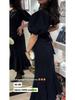 2026 Women's European & American Round Neck Short Sleeve Tweed Slimming Waist Dress