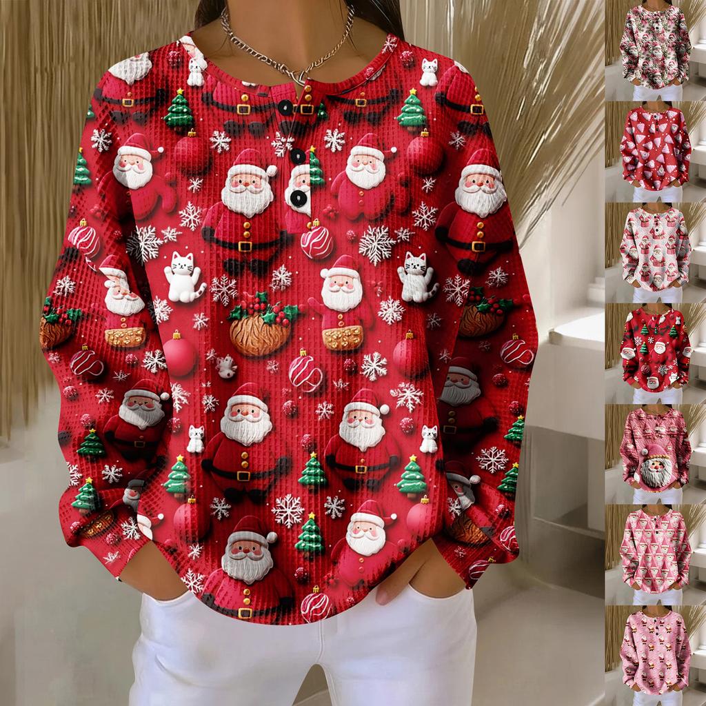 Women's Casual Shirts Long Sleeve Tops Button Up V Neck Loose Knit Fall Favorites For Women