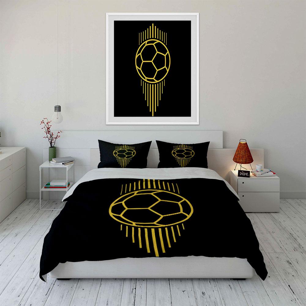 Yellow Soccer Ball Design. Bedding Sets Duvet Cover Sets Duvet Covers Pillowcases(1*Duvet Cover 2*Pillowcases Without Duvet Insert)