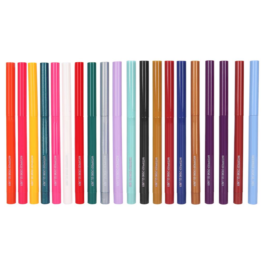 20pcs Eyeliner Gel Pen Fast Dry Waterproof NonDizzy Eyeliner Pencil Set Cosmetics Tool