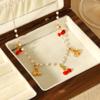 French Style Dripping Cherry Pendant Necklace Tassel Jewelry Pearl Chain Women's Versatile Clavicle Chain