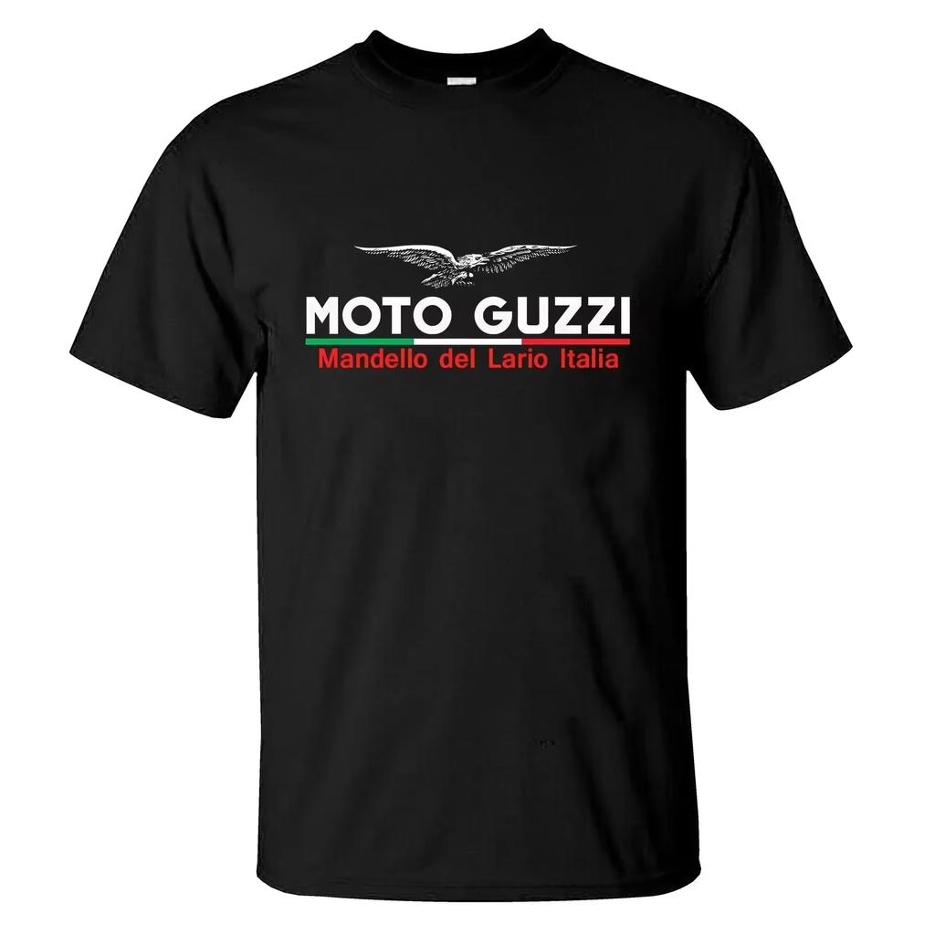 2025 Mote Herre T-skjorte Casual Ny Begrenset Moto Guzzi Racing Sport Logo Oversized T-skjorte Grafisk Klær Streetwear Unisex Topp