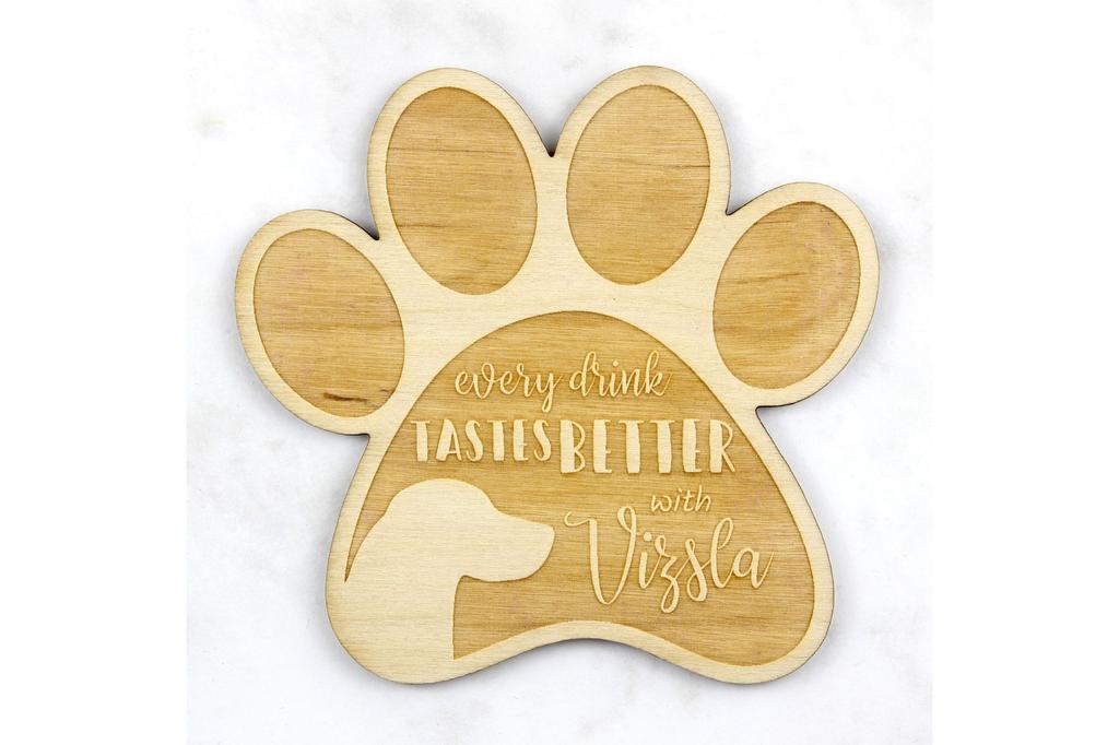 Vizsla - Mug coaster, engraved coaster with dog, gift for dog lover by Art-Dog brand