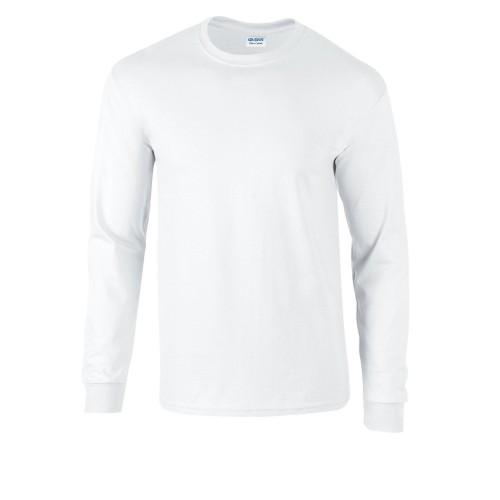 Gildan T-shirt unisex a maniche lunghe in cotone ultraleggero per adulti S bianco
