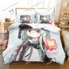 Anime Character Cute Kuma Kuma Kuma Bear Bedding Set Full/Queen/King Size Duvet Cover Pillowcase Kids Adult Soft Home Textile