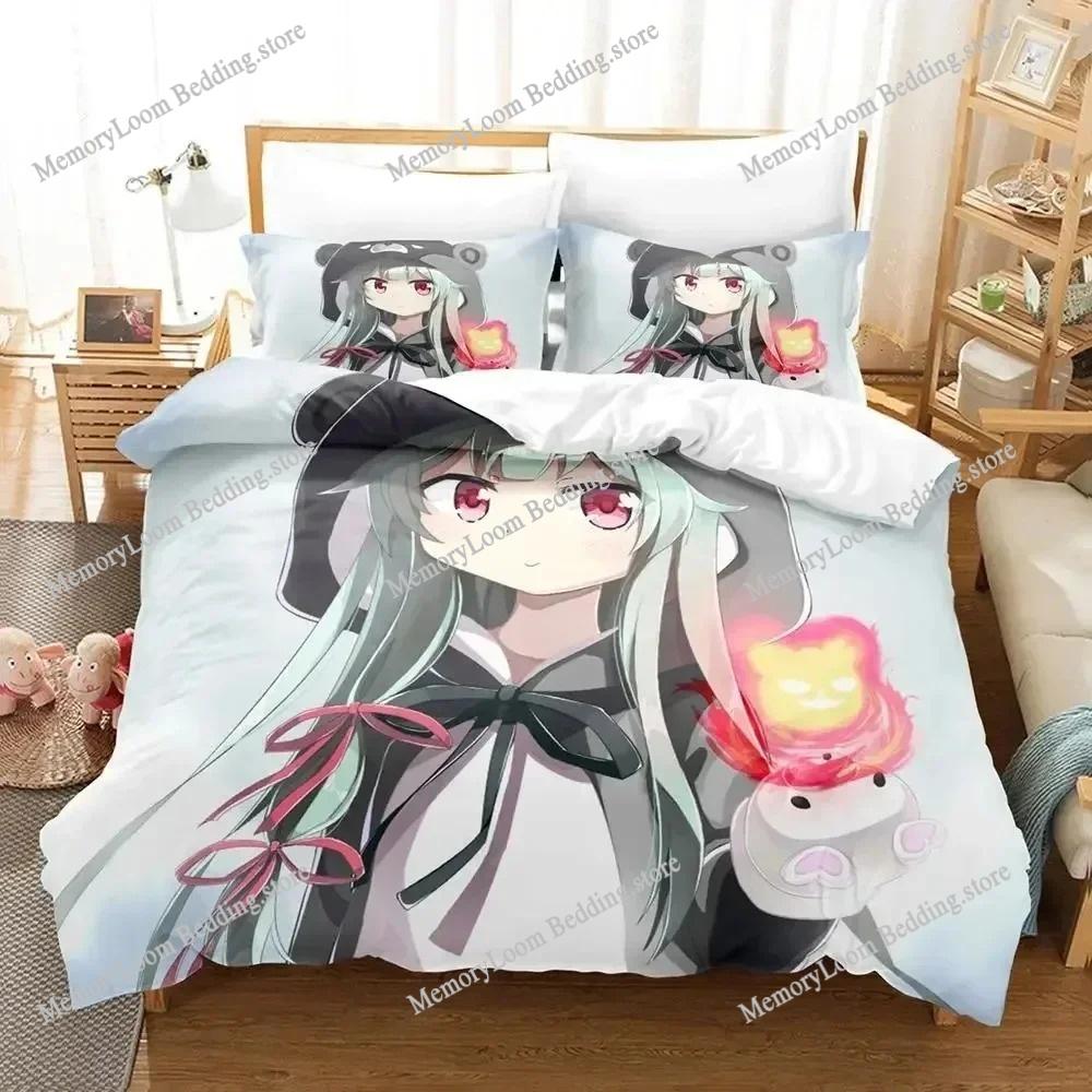 Anime Character Cute Kuma Kuma Kuma Bear Bedding Set Full/Queen/King Size Duvet Cover Pillowcase Kids Adult Soft Home Textile