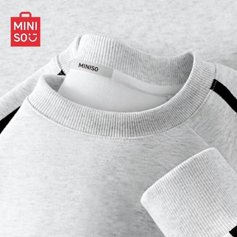 MINISO Men s American Style Colorblock Crewneck Sweatshirt 2XL