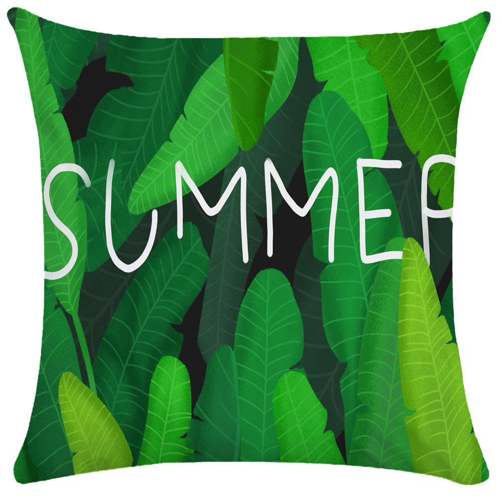 Green Plant Leaf Pillow Case Decorative Pillowcases Plush Cushion Cover 50X50 Nordic Leaves Throw Pillowslip Hotel Garden 45X45