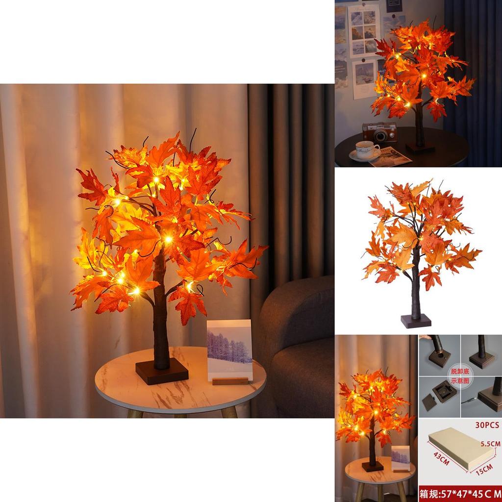 Indoor Led Maple Tree Lamp With 24 Leds For Christmas Thanksgiving Party Home Decoration